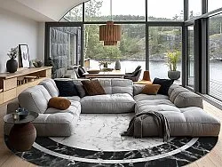 Kerek szőnyeg - Amaliada (fekete/fehér)