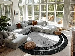 Kerek szőnyeg - Amaliada (fekete/fehér)