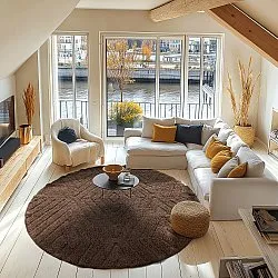 Kerek szőnyeg - Amberley Natural Cotton Shaggy (barna)