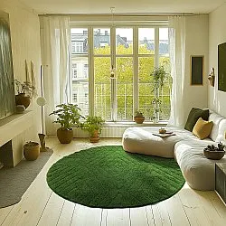 Kerek szőnyeg - Amberley Natural Cotton Shaggy (zöld)