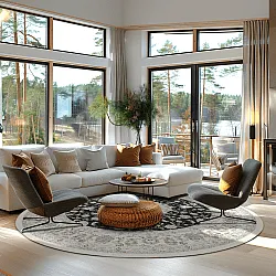 Kerek szőnyeg - Arabella (fekete)