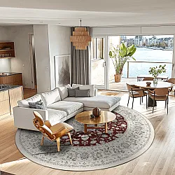 Kerek szőnyeg - Arabella (borvörös)