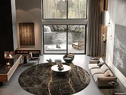 Kerek szőnyeg - Aris (fekete/arany)