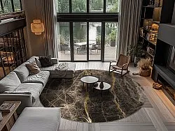 Kerek szőnyeg - Aris (fekete/arany)