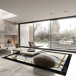 Wilton szőnyeg - Avola (fekete/fehér/arany)