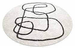 Kerek szőnyeg - Bavello Natural Cotton Shaggy (offwhite/fekete)