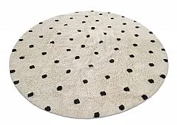 Kerek szőnyeg - Belle Natural Cotton Shaggy (offwhite/fekete)