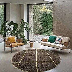 Kerek szőnyeg - Bellevue Natural Cotton Shaggy (barna/sárga)