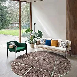 Kerek szőnyeg - Bellevue Natural Cotton Shaggy (szürkés/zöld)