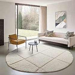 Kerek szőnyeg - Bellevue Natural Cotton Shaggy (törtfehér/bézs)