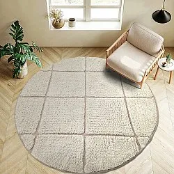 Kerek szőnyeg - Bellevue Natural Cotton Shaggy (törtfehér/bézs)