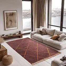 Shaggy szőnyeg - Bellevue Natural Cotton Shaggy (piros/narancs)