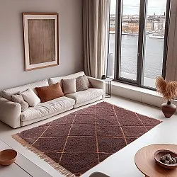 Shaggy szőnyeg - Bellevue Natural Cotton Shaggy (piros/narancs)