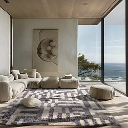 Shaggy szőnyeg - Bergamo Natural Cotton Shaggy (szürke/fehér)