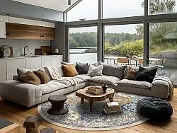 Kerek szőnyeg - Bohemia (kék/többszínű)