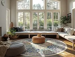 Kerek szőnyeg - Bohemia (kék/többszínű)