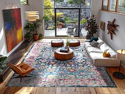 Wilton szőnyeg - Bouhjar (kék/rózsaszín/többszínű)