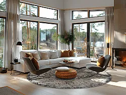 Kerek szőnyeg - Bouhjar (szürke/többszínű)