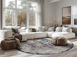 Kerek szőnyeg - Bouhjar (kék/többszínű)