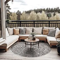 Kerek szőnyeg - Brussels Swirl (fekete)