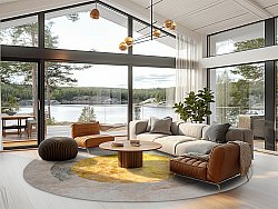 Kerek szőnyeg - Budoni (szürke/bezs/sárga)