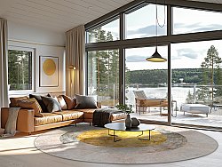 Kerek szőnyeg - Budoni (szürke/bezs/sárga)