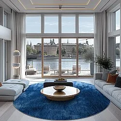 Kerek szőnyeg - Cargese (kék)