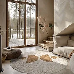 Kerek szőnyeg - Cervia Natural Cotton Shaggy (bézs)