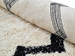 Kerek szőnyeg - Chablis Natural Cotton Shaggy (offwhite/fekete)