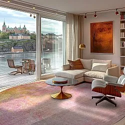 Kerek szőnyeg - Cicoria (rózsaszín/lila)