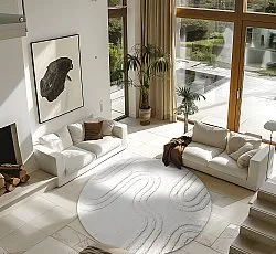 Kerek szőnyeg - Como Natural Cotton Shaggy (offwhite)