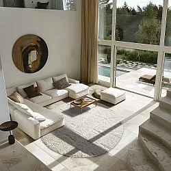 Kerek szőnyeg - Cremona Natural Cotton Shaggy (offwhite)