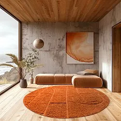 Kerek szőnyeg - Cremona Natural Cotton Shaggy (narancssárga)