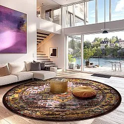 Kerek szőnyeg - Darnah (sárga/többszínű)