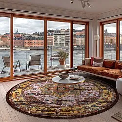 Kerek szőnyeg - Darnah (sárga/többszínű)