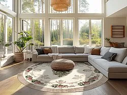 Kerek szőnyeg - Delpha (bezs/többszínű)