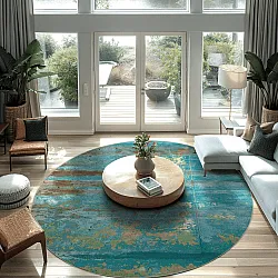 Kerek szőnyeg - Domont (türkiz)