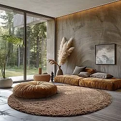 Kerek szőnyeg - Ebba Natural Cotton Shaggy (barna)