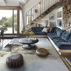 Wilton szőnyeg - Ekual (kék/szürke/arany)