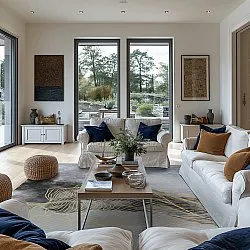 Wilton szőnyeg - Ekual (kék/szürke/arany)