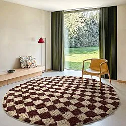 Kerek szőnyeg - Elsey Natural Cotton Shaggy (bézs/barna)