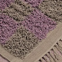 Shaggy szőnyeg - Elsey Natural Cotton Shaggy (barna/lila)