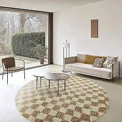 Kerek szőnyeg - Elsey Natural Cotton Shaggy (krém/homok)