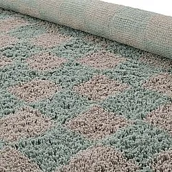 Kerek szőnyeg - Elsey Natural Cotton Shaggy (szürke/rózsaszín)