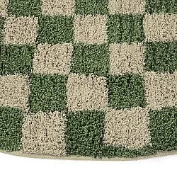 Kerek szőnyeg - Elsey Natural Cotton Shaggy (zöld/bézs)