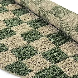 Kerek szőnyeg - Elsey Natural Cotton Shaggy (zöld/bézs)