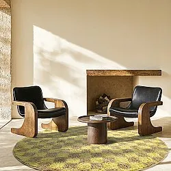 Kerek szőnyeg - Elsey Natural Cotton Shaggy (sárga/bézs)