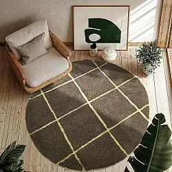 Kerek szőnyeg - Bellevue Natural Cotton Shaggy (barna/sárga)