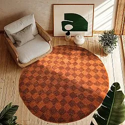 Kerek szőnyeg - Elsey Natural Cotton Shaggy (narancs/piros)