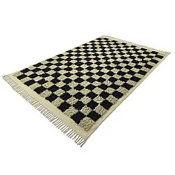 Shaggy szőnyeg - Elsey Natural Cotton Shaggy (fekete/bézs)